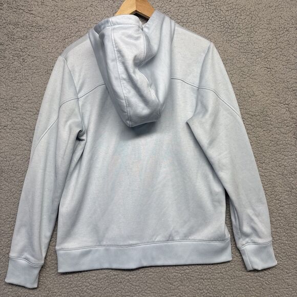 Under Armour Men's Pullover Hoodie Sz M Blue Big Logo inside fleece long sleeve - Picture 4 of 9